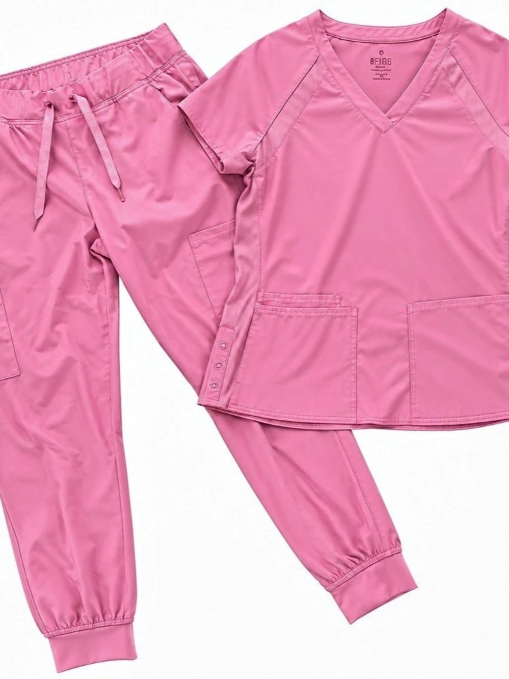 Med Couture Taffy Pink Scrub Set Women’s Medium M Top & Jogger Pants